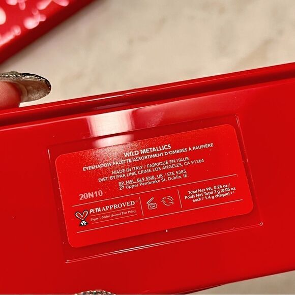 Lime Crime WET CHERRY WILD METALLICS EYE & FACE PALETTE EYESHADOW NIB NEW - Picture 10 of 10